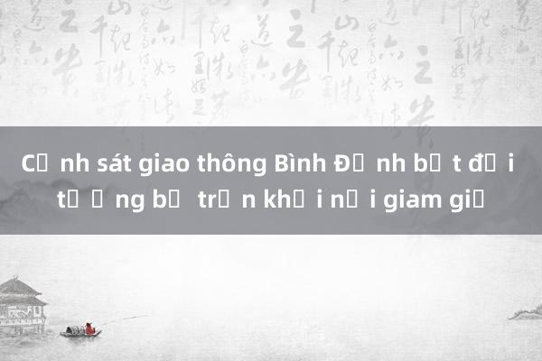 Cảnh sát giao thông Bình Định bắt đối tượng bỏ trốn khỏi nơi giam giữ