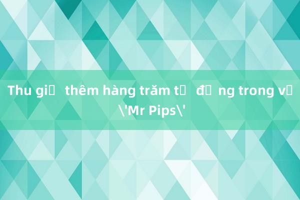 Thu giữ thêm hàng trăm tỷ đồng trong vụ 'Mr Pips'